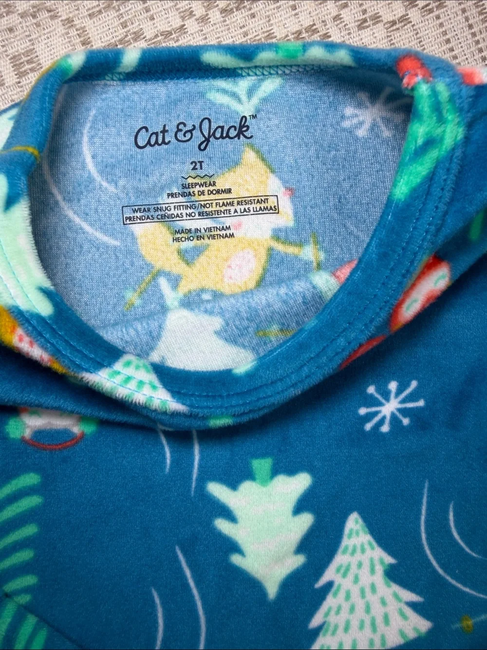 Kids Holiday Pajama Set with Forest Character Print